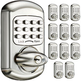 Elemake 12 Pcs Keyless Deadbolt Keypad Entry Door Lock Silver